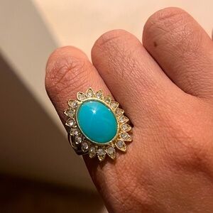 Elegant Turquoise and Gold Ring